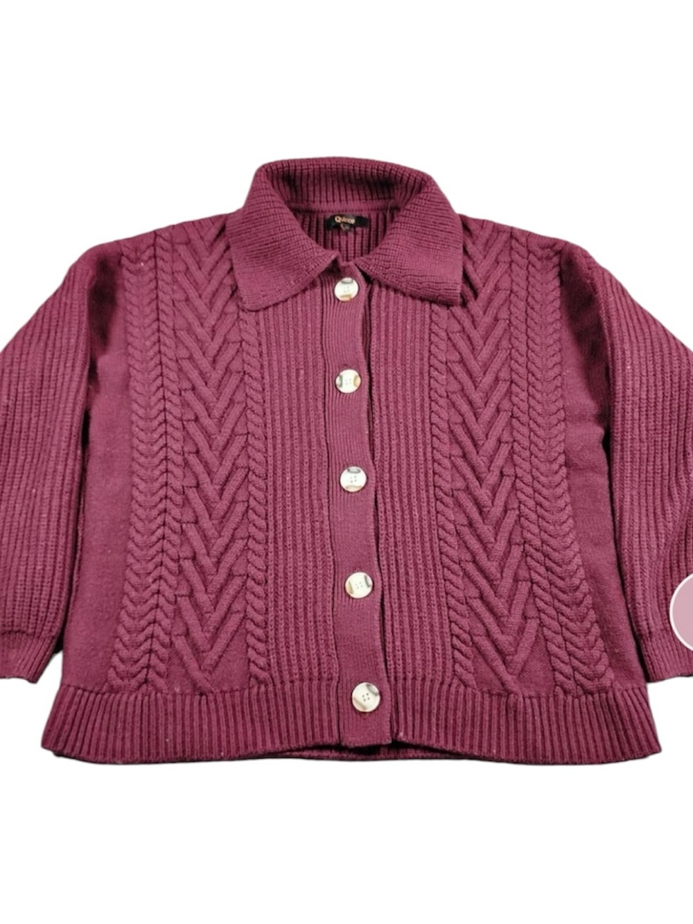 Australian Merino Wool Collared Cable Cardigan NEW Sz L